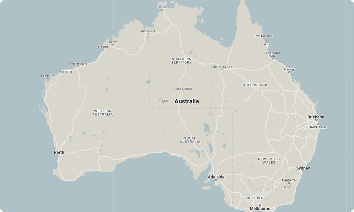 Map of Australia showing SwarmFarm customer locations